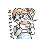 水色メガネ女子の日常（個別スタンプ：2）