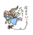 水色メガネ女子の日常（個別スタンプ：6）