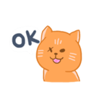 オレンジ独眼ネコ: 英語ver.（個別スタンプ：13）