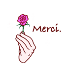 フランス語/ありがとう/お礼/感謝/花/薔薇2（個別スタンプ：1）
