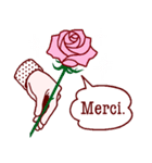 フランス語/ありがとう/お礼/感謝/花/薔薇2（個別スタンプ：7）