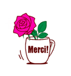 フランス語/ありがとう/お礼/感謝/花/薔薇2（個別スタンプ：13）