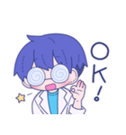 ぐるぐる眼鏡の男の子（個別スタンプ：2）
