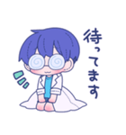 ぐるぐる眼鏡の男の子（個別スタンプ：14）
