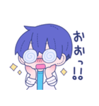 ぐるぐる眼鏡の男の子（個別スタンプ：24）