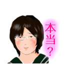 真の眼鏡っ娘スタンプ（個別スタンプ：10）