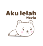 Cute bear stickers name, Novia（個別スタンプ：30）