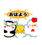 まんまるマユ毛ペンギンと仲間たち。（個別スタンプ：1）