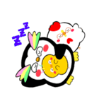 まんまるマユ毛ペンギンと仲間たち。（個別スタンプ：2）