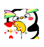 まんまるマユ毛ペンギンと仲間たち。（個別スタンプ：9）