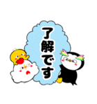 まんまるマユ毛ペンギンと仲間たち。（個別スタンプ：35）