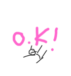 下手文字英語ステッカー（個別スタンプ：1）