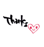 ヘタ筆文字＆絵（個別スタンプ：1）