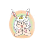 とてもかわいいエプロンうさみみ女（個別スタンプ：3）