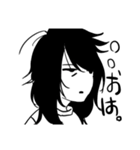 黙っていれば美人な女の子with厳しいネコ、（個別スタンプ：5）