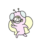 蝶々の着ぐるみを着た女の子のスタンプ（個別スタンプ：1）