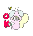 蝶々の着ぐるみを着た女の子のスタンプ（個別スタンプ：6）