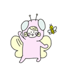 蝶々の着ぐるみを着た女の子のスタンプ（個別スタンプ：11）