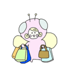 蝶々の着ぐるみを着た女の子のスタンプ（個別スタンプ：12）