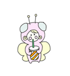 蝶々の着ぐるみを着た女の子のスタンプ（個別スタンプ：13）