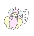 蝶々の着ぐるみを着た女の子のスタンプ（個別スタンプ：24）