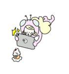 蝶々の着ぐるみを着た女の子のスタンプ（個別スタンプ：27）
