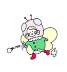 蝶々の着ぐるみを着た女の子のスタンプ（個別スタンプ：33）