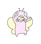 蝶々の着ぐるみを着た女の子のスタンプ（個別スタンプ：39）