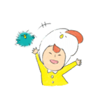 ニワトリ帽子の坊や（個別スタンプ：34）