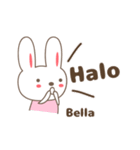 Cute rabbit stickers name, Bella（個別スタンプ：5）