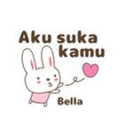 Cute rabbit stickers name, Bella（個別スタンプ：13）