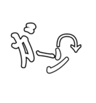 非整列文字01.2_白字黒縁（個別スタンプ：5）