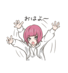 髪色がコロコロ変わる派手髪少女（個別スタンプ：1）