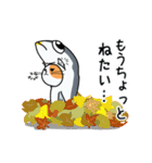 【動く】秋刀魚を被ったネコ(秋冬編)（個別スタンプ：18）