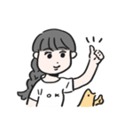 女の子とトリさん（個別スタンプ：1）