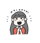 女の子とトリさん（個別スタンプ：2）
