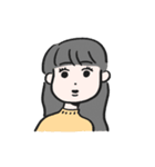 女の子とトリさん（個別スタンプ：3）