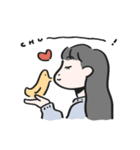 女の子とトリさん（個別スタンプ：24）
