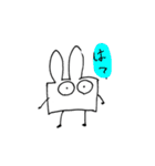 角張ったうさぎ（個別スタンプ：11）