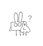 角張ったうさぎ（個別スタンプ：32）