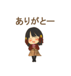 ［オリジナル］黒髪少女スタンプ( 'ω' و(و（個別スタンプ：6）