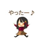 ［オリジナル］黒髪少女スタンプ( 'ω' و(و（個別スタンプ：7）