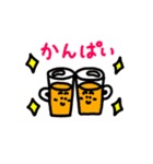 王冠くまと笑顔の物たち（個別スタンプ：1）