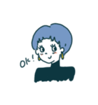 レトロでオン眉な女の子（個別スタンプ：2）