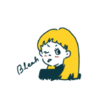 レトロでオン眉な女の子（個別スタンプ：3）