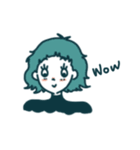 レトロでオン眉な女の子（個別スタンプ：5）