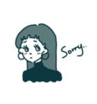 レトロでオン眉な女の子（個別スタンプ：7）