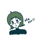 レトロでオン眉な女の子（個別スタンプ：14）