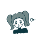 レトロでオン眉な女の子（個別スタンプ：16）