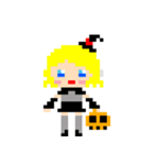 ハロウィーン魔女っドット絵（個別スタンプ：2）